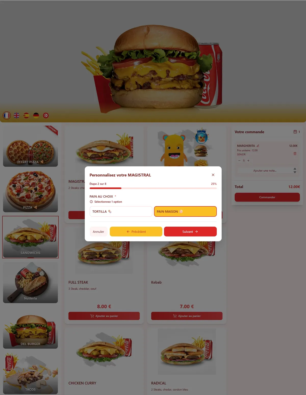 Interface borne — personnalisation