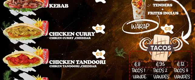Menu board — kebab